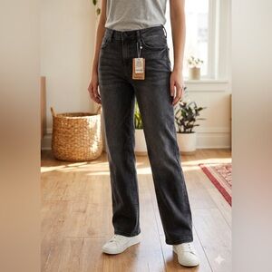 Kensie Charcoal Straight Leg Jeans
